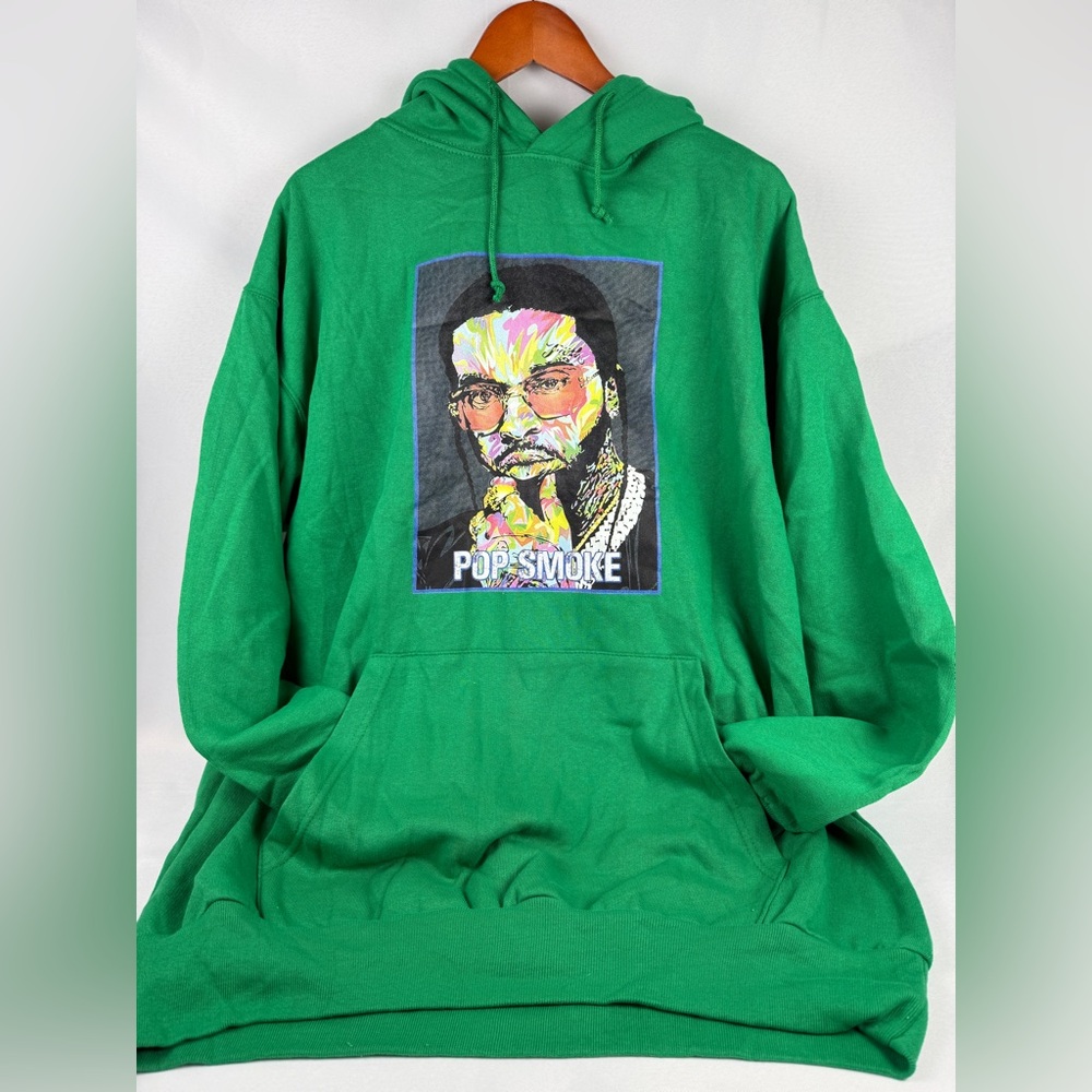 Green Pop Smoke hoodie, XXL